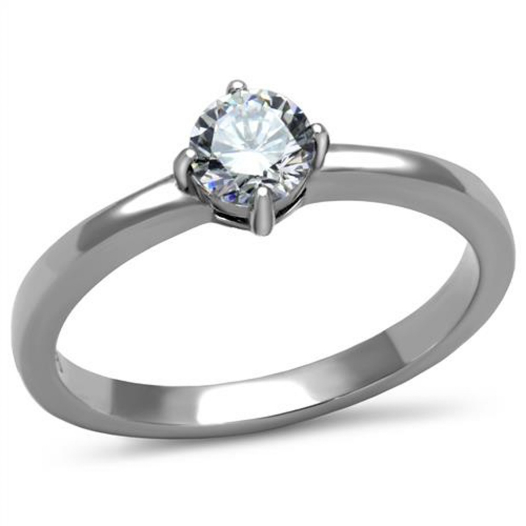 46 Ct Zirconia Stainless Steel Engagement Ring